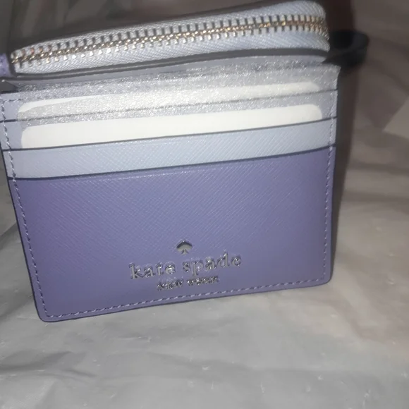 New Kate Spade Lucy Small L Zip Wristlet  & Matching Madison Card Case & Earring - Picture 11 of 11